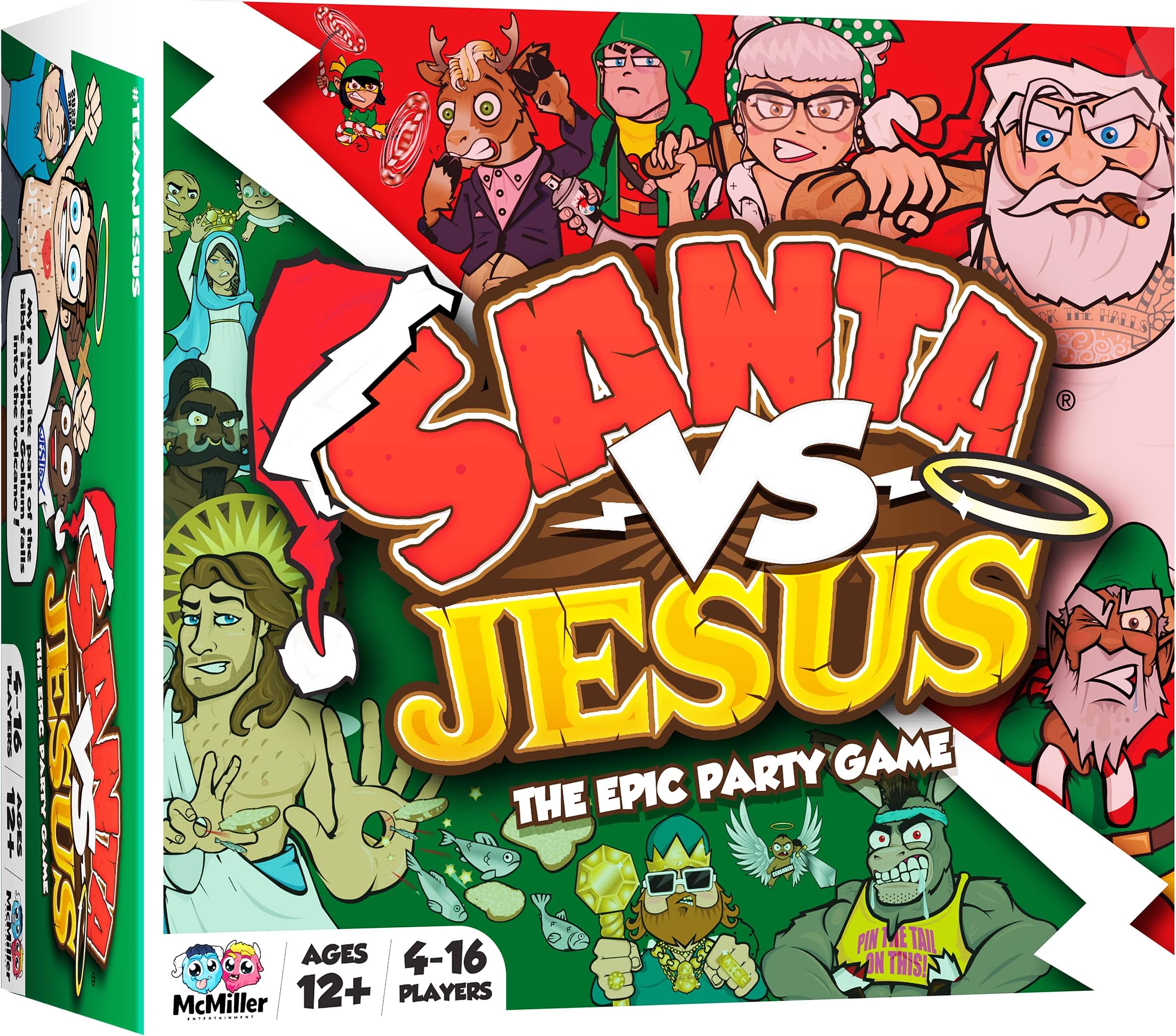 Santa VS Jesus The Epic Party Card Game|Adult Board Games Card Games for Christmas Holidays Party Family Games|Top 10 Best Board Games 2020|Christmas Gift for Kids Children Teens Adult