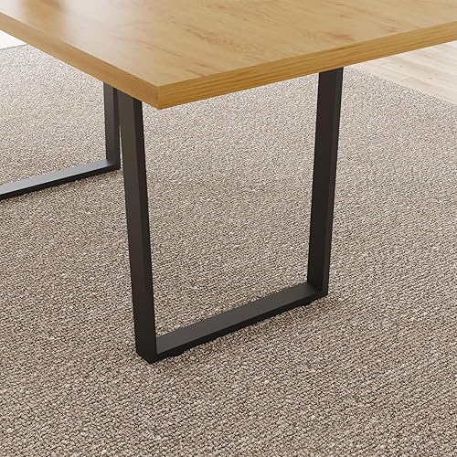 Miniatura 100 de Combinación de mesa de comedor y silla moderna extensible de 63 a 79 pulgadas, juego de mesa de comedor familiar de 6/8 personas, tablero de mesa de