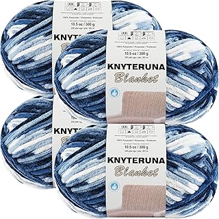 Knyteruna #6 Super Bulky Blanket Yarn for Crocheting - 4 Skeins(Each 10....