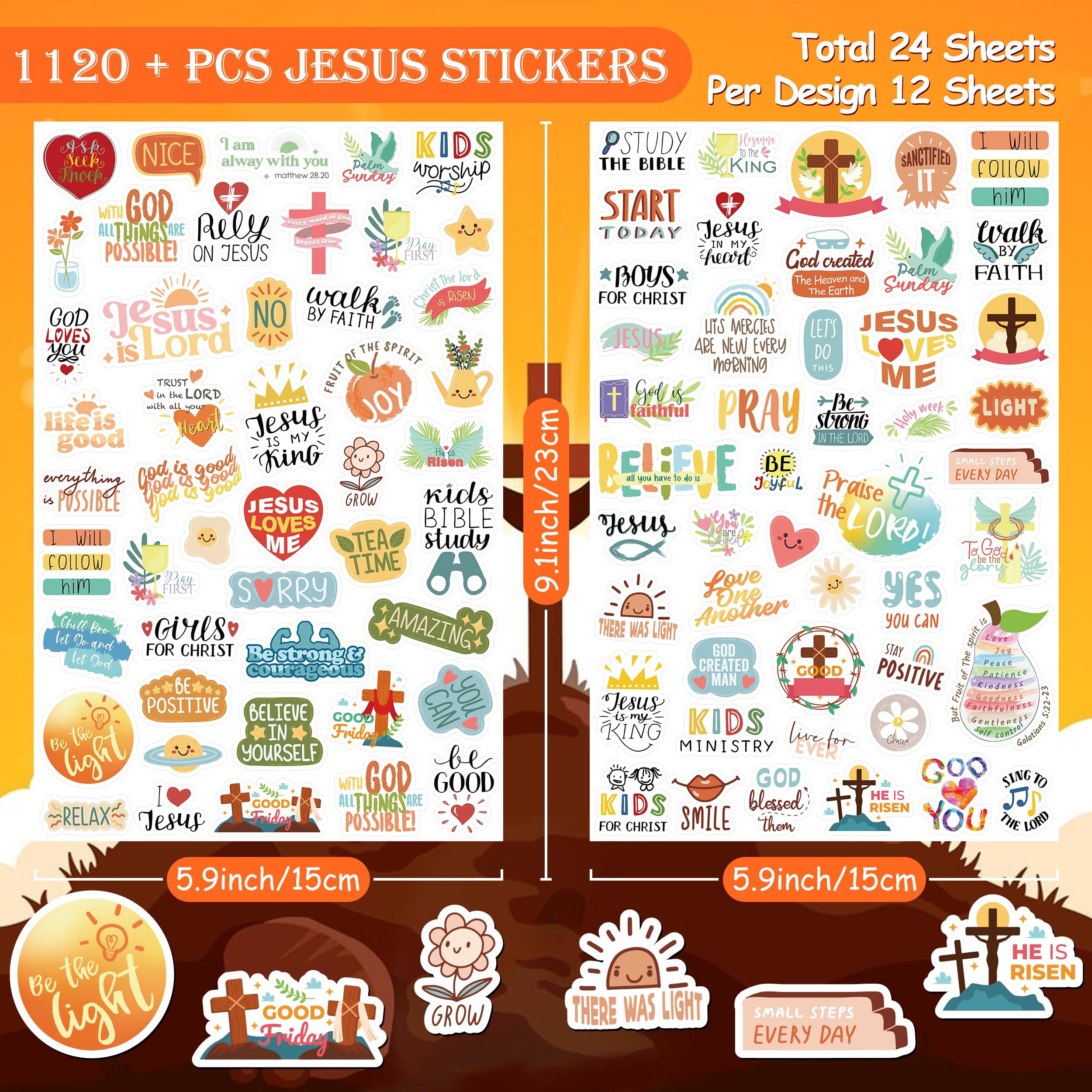 Jesus Math Christian Sticker Snapklik.com : 24 Sheets Christian Jesus Stickers For Kids Adults ...