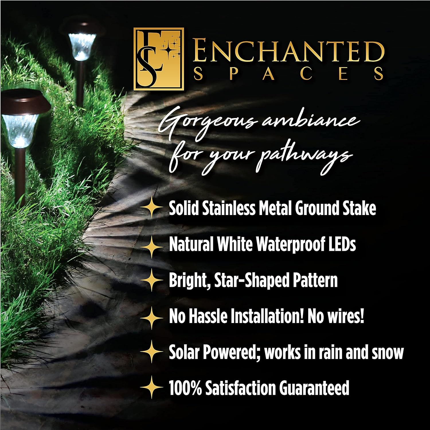 Suреr Sаlе 🛒 Enchanted Spaces Bronze Solar Path Light, Set of 6, with Glass Lens, Metal Ground Stake, and Extra-Bright LED for Garden, Lawn, Patio, Yard, Walkway, Driveway Rеvіеw Enchanted Spaces Bronze Solar Path Light, Set of 6, with Glass Lens, Metal Ground Stake, and Extra-Bright LED for Garden, Lawn, Patio, Yard, Walkway, Driveway