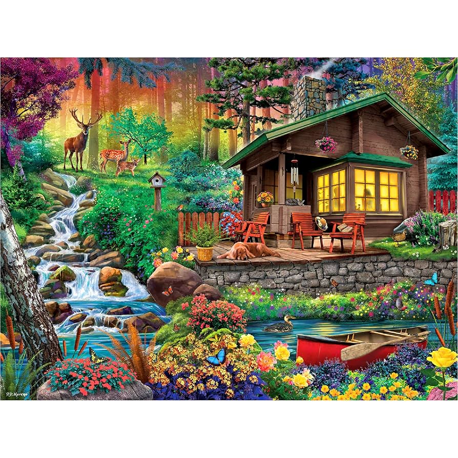 Amazon | White Mountain - 森の中の小屋 500ピース