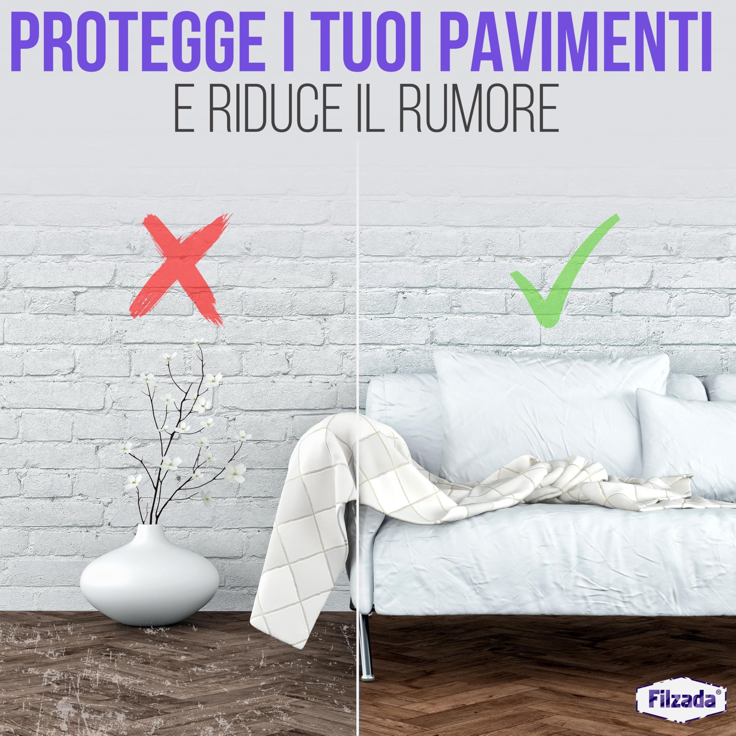 Filzada® Feltrini autoadesivi 156 pezzi (quadrati e rotondi) - Beige - Feltro per mobili professionali con forza adesiva ideale