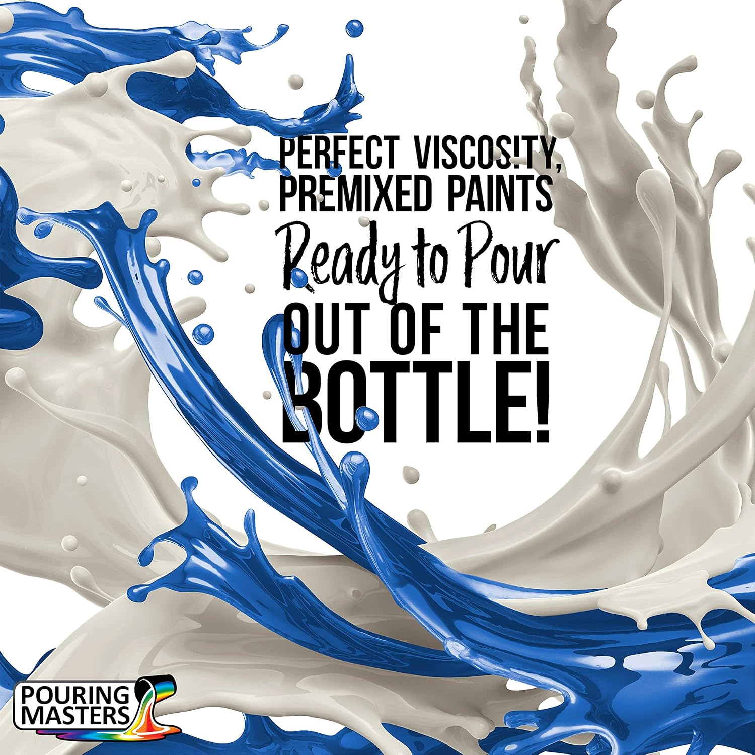 Pouring Masters Caribbean Blue Ready to Pour Acrylic Pouring Paint - Premium 64-Ounce Pre-Mixed Fluid Acrylic Paint - Fluid Art Supplies for Canvas, Wood, Paper, Tile & Rocks