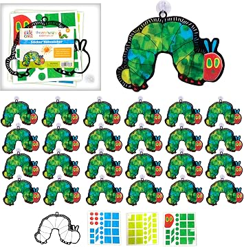 Creativity for Kids The Very Hungry Caterpillar Party Supplies Sticker Suncatchers - 24 Birthday Party Favors, Toddler Party Favors for Kids Ages 3-5+, Kids Toys Bulk
