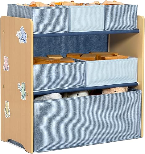 Miniatura 3 de Delta Children - Organizador de juguetes GapKids de 6 compartimientos, certificado Greenguard Gold, azul índigo