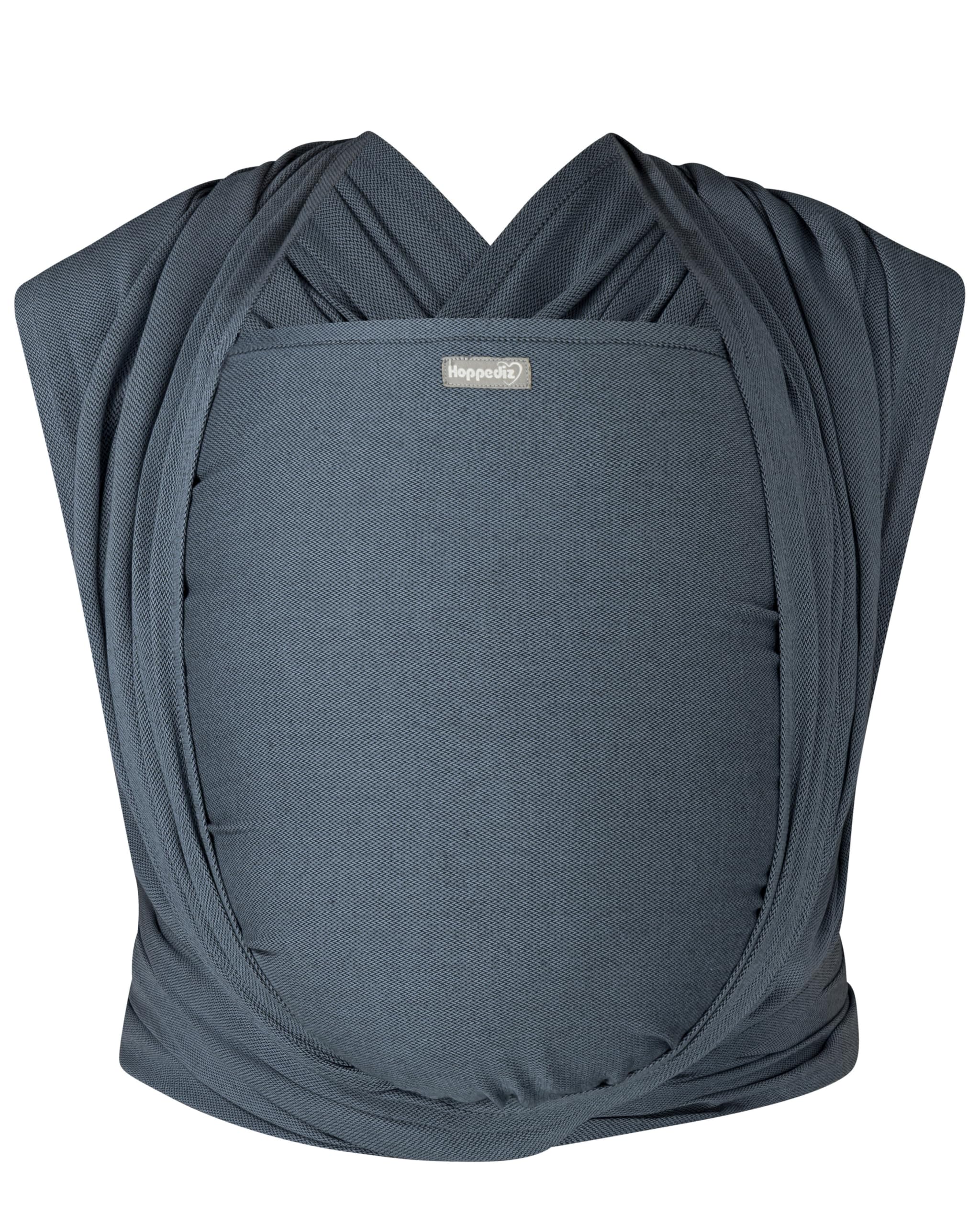 Hoppediz Frühchen-Babytragetuch ab Geburt, Stone 5,40 m | Ergonomisches Tragetuch, extra schmal für zarte und frühgeborene Babys, inkl. Anleitung