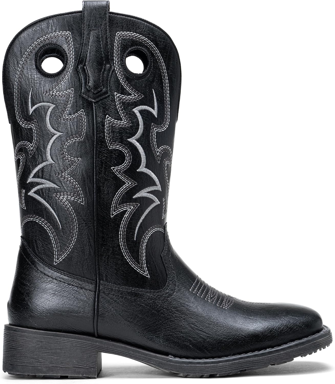 Jousen Cowboy Boots for Men, Retro Square Toe Western Boots with Embroidery, Durable Slip-Resistant Pull-On Boot with Holes - Image 2