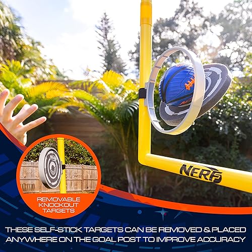 Miniatura 3 de NERF Juego de poste de portería de fútbol Punt and Pass juego completo todo en uno objetivos extraíbles incluidos