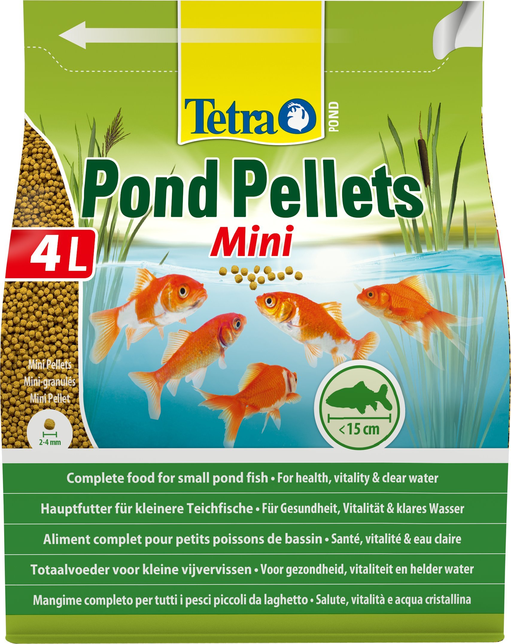 Tetra Pond Sticks - Fischfutter für Teichfische, für gesunde Fische und klares Wasser im Gartenteich, 40 L Beutel & Pond Pellets Mini – Hauptfutter für kleine Teichfische, 4 L Beutel