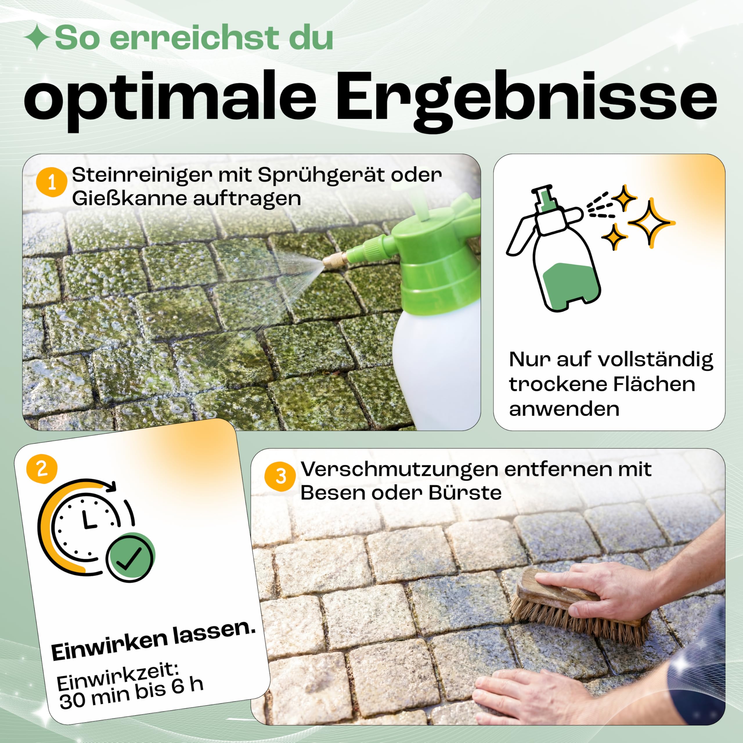 Treufix Steinreiniger Konzentrat 5L für Pflastersteine & Terrasse | Profi Steindusche Hof & Wege kraftvolle Reinigung gegen Schmutz, Algen, Grünbelag & organische Verschmutzungen – Made in DE