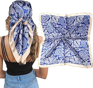 Satin Silk Scarf - Large Hair Bandana, Sleeping Wrap for Women