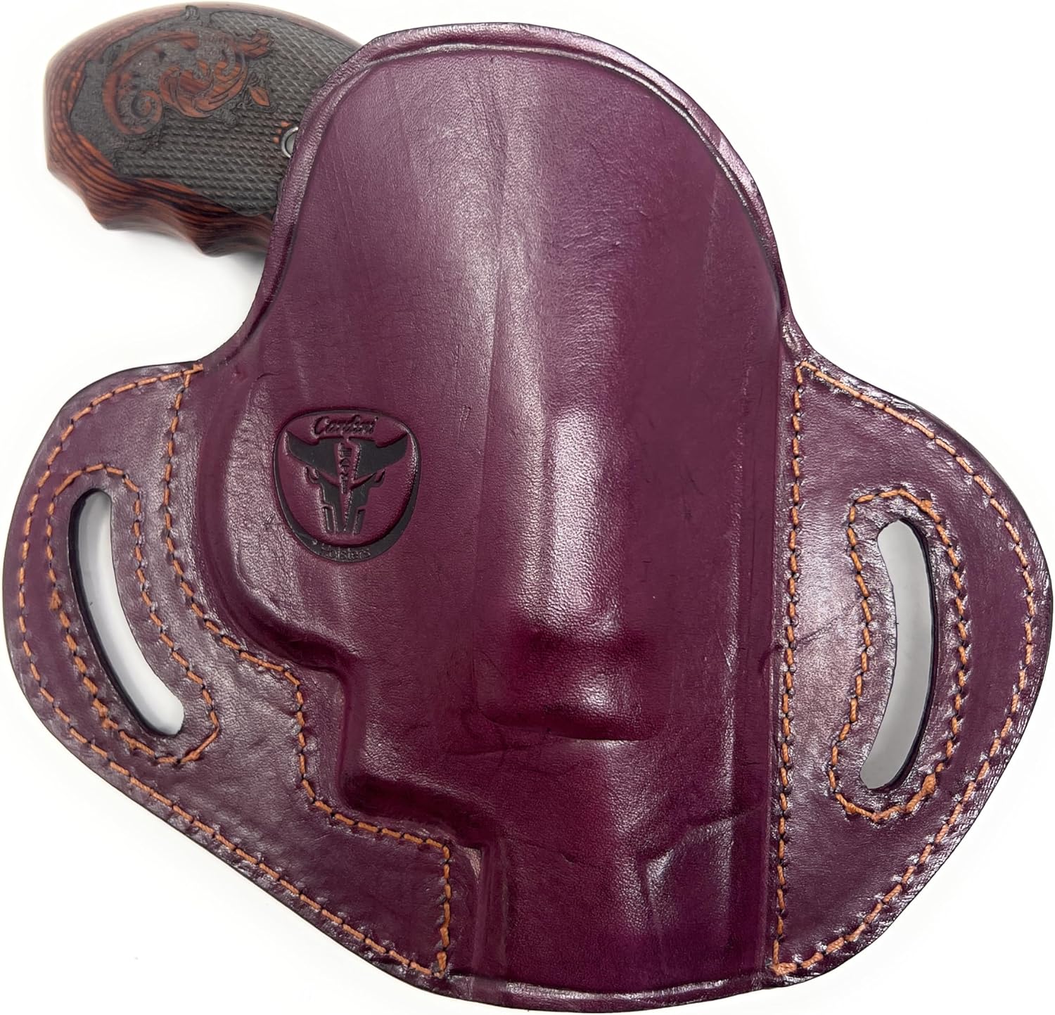 Cardini Leather Premium OWB Leather Holster for Concealed Carry | Fits Smith & Wesson Model K Frame, N Frame, Model 60 | Rock Island M206 | Other 38 Special Revolvers