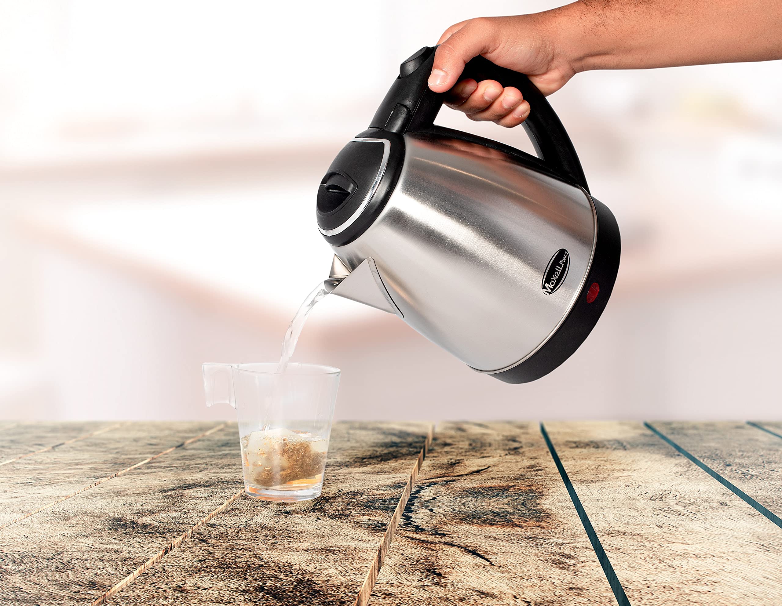 HERVIDOR DE AGUA DE ACERO ELECTRICO 1,5L 1500W 360 GRADOS CUERPO ACERO INOXIDABLE HERVIDORA ACERO 1,5L