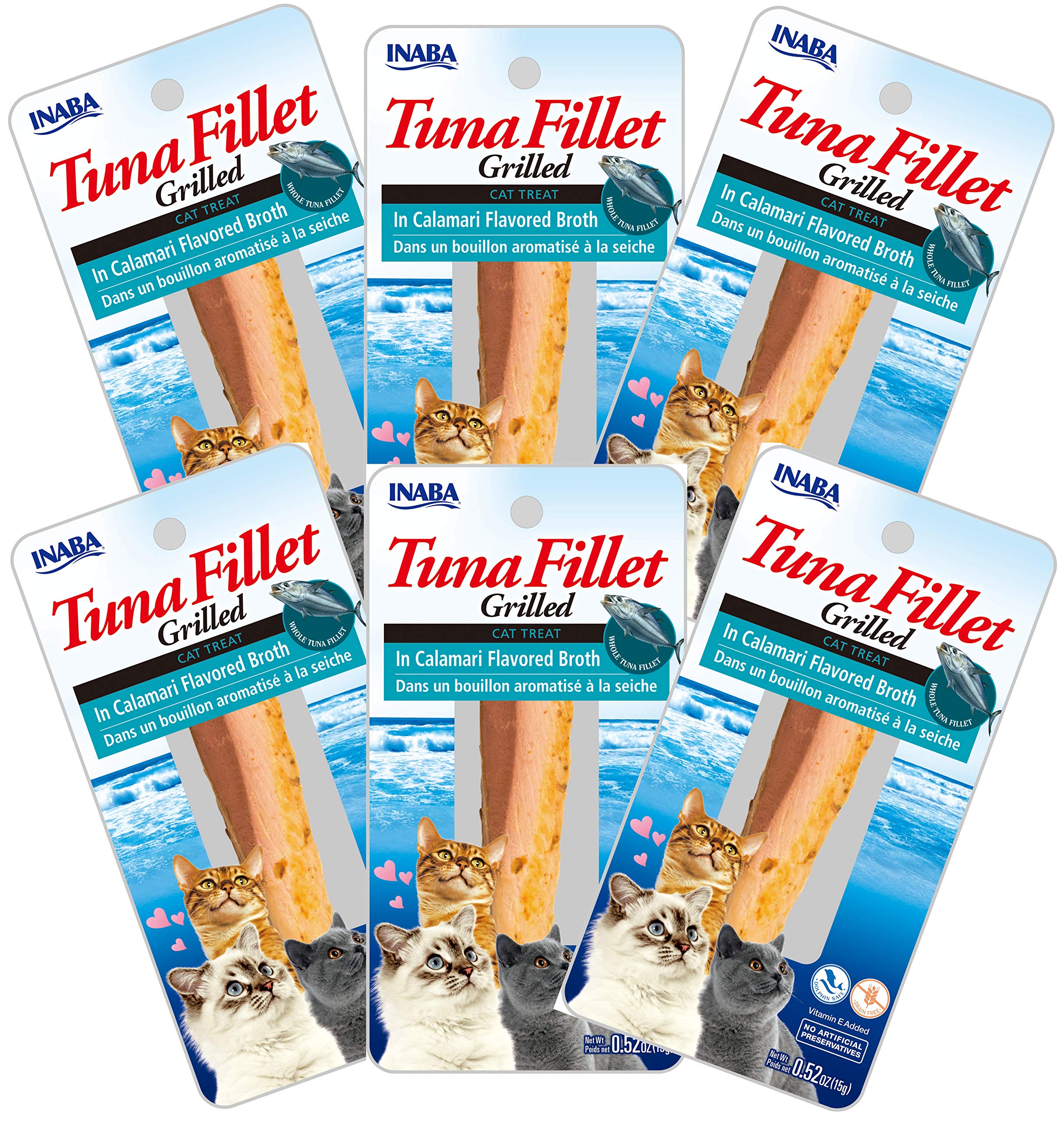 INABA Grilled Tuna Fillet in Calamari Broth Cat Treats 6pk