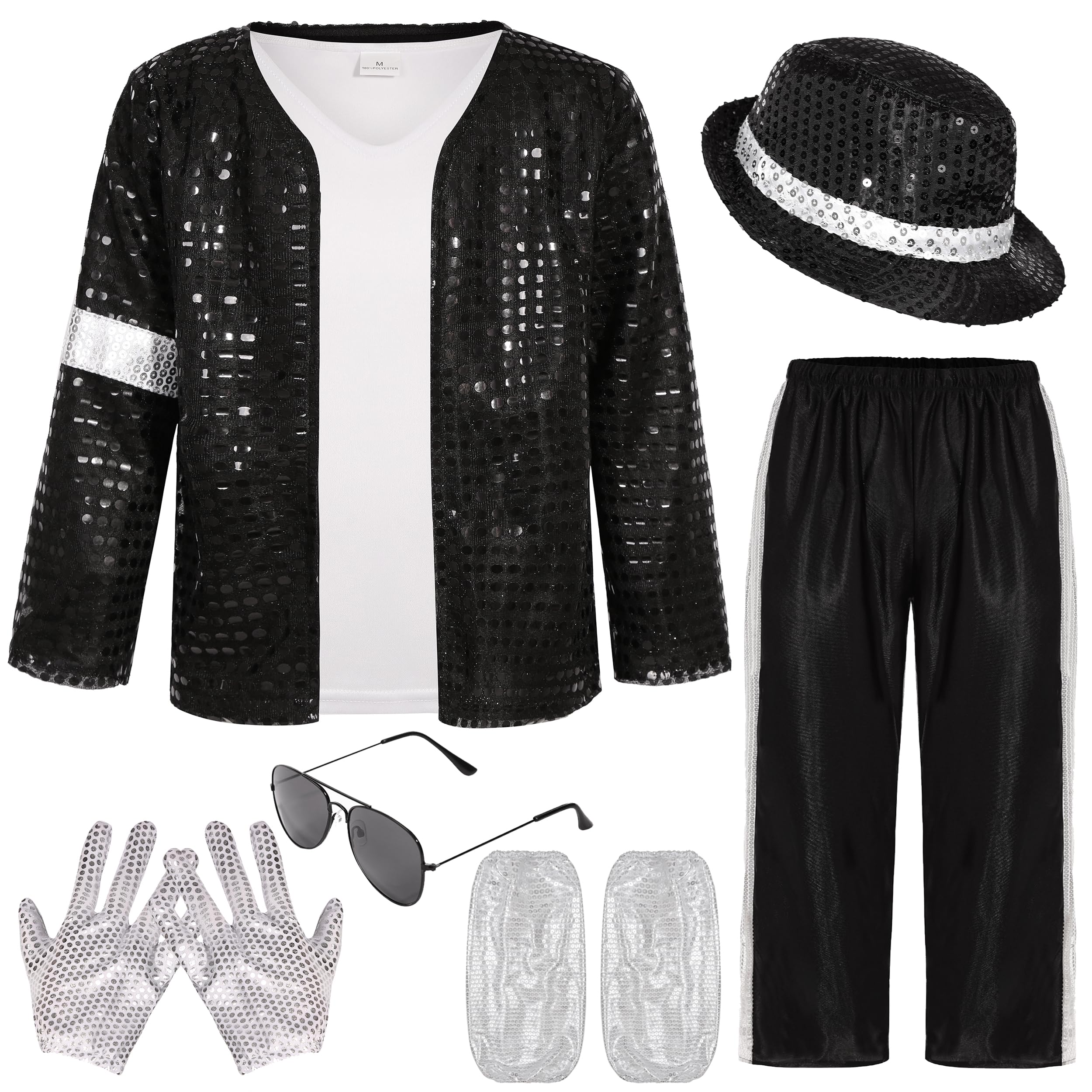 BAURGHOPKids Dance Star Costume for Boys 80s 90s Pop Stage Outfits for Halloween