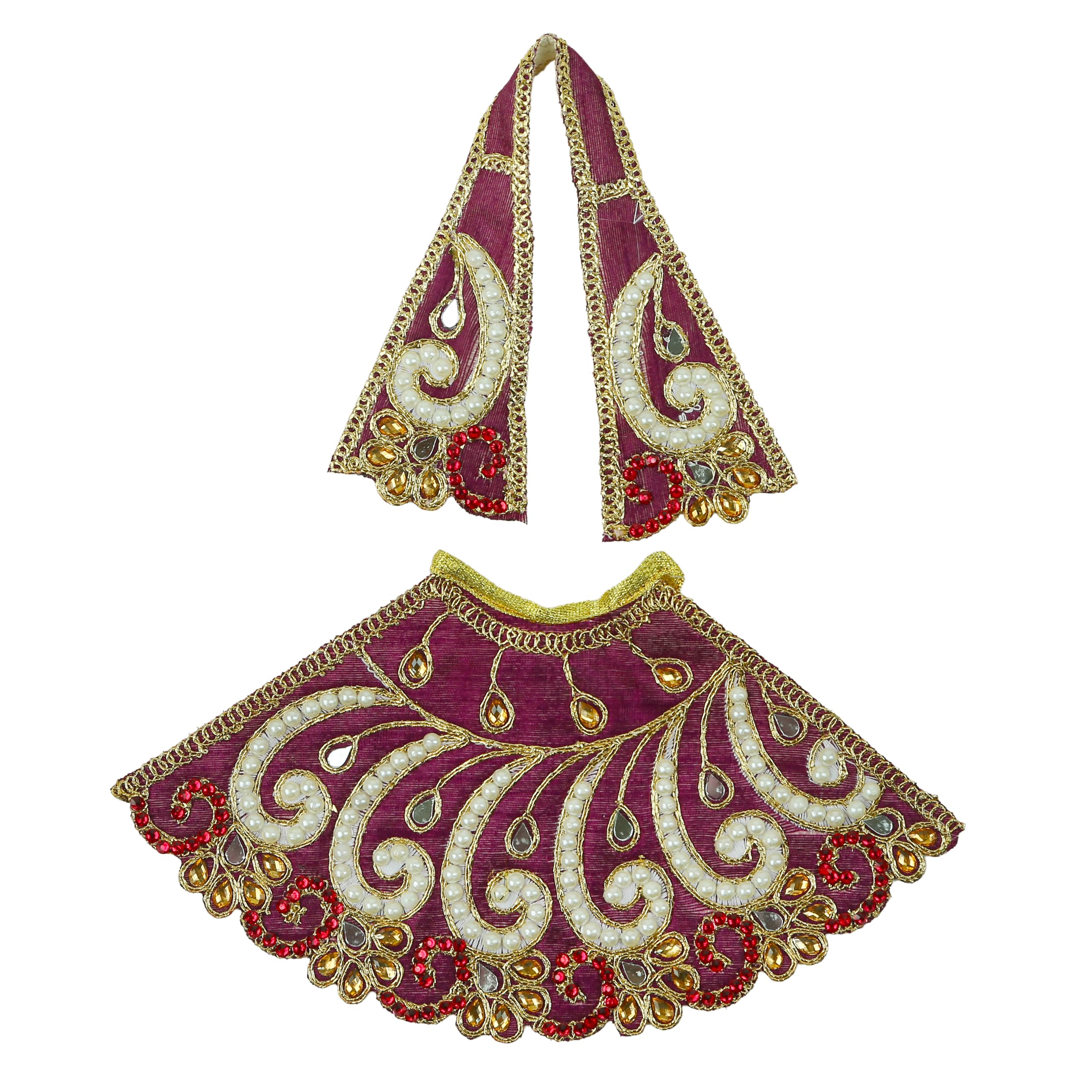 Aditri Creation Decorative Laxmi Durga Devi MATA Dress poshak vastra Cloth lehanga Chunari Puja Item for Idol Statues for Indian Traditional Holi Festival Pooja Decoration (Size :- 5")(Purple)