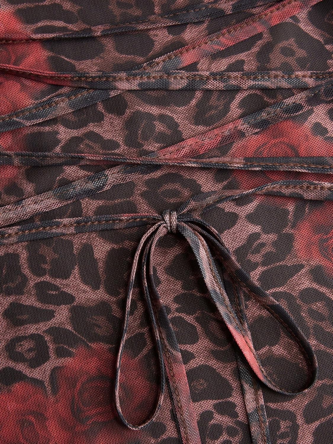 CIDER Women's Floral Mini Dress Long Sleeve A Line Boat Neck Short Dress Going Out Party Clubbing Outfits - Image 5