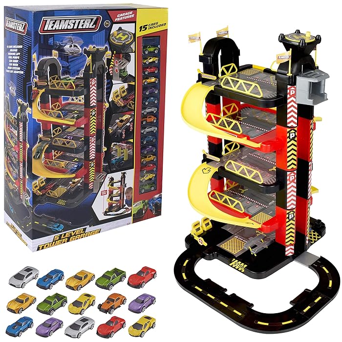 Buy Teamsterz Metro City 5 Level Tower Garage with 15 Die Cast Cars