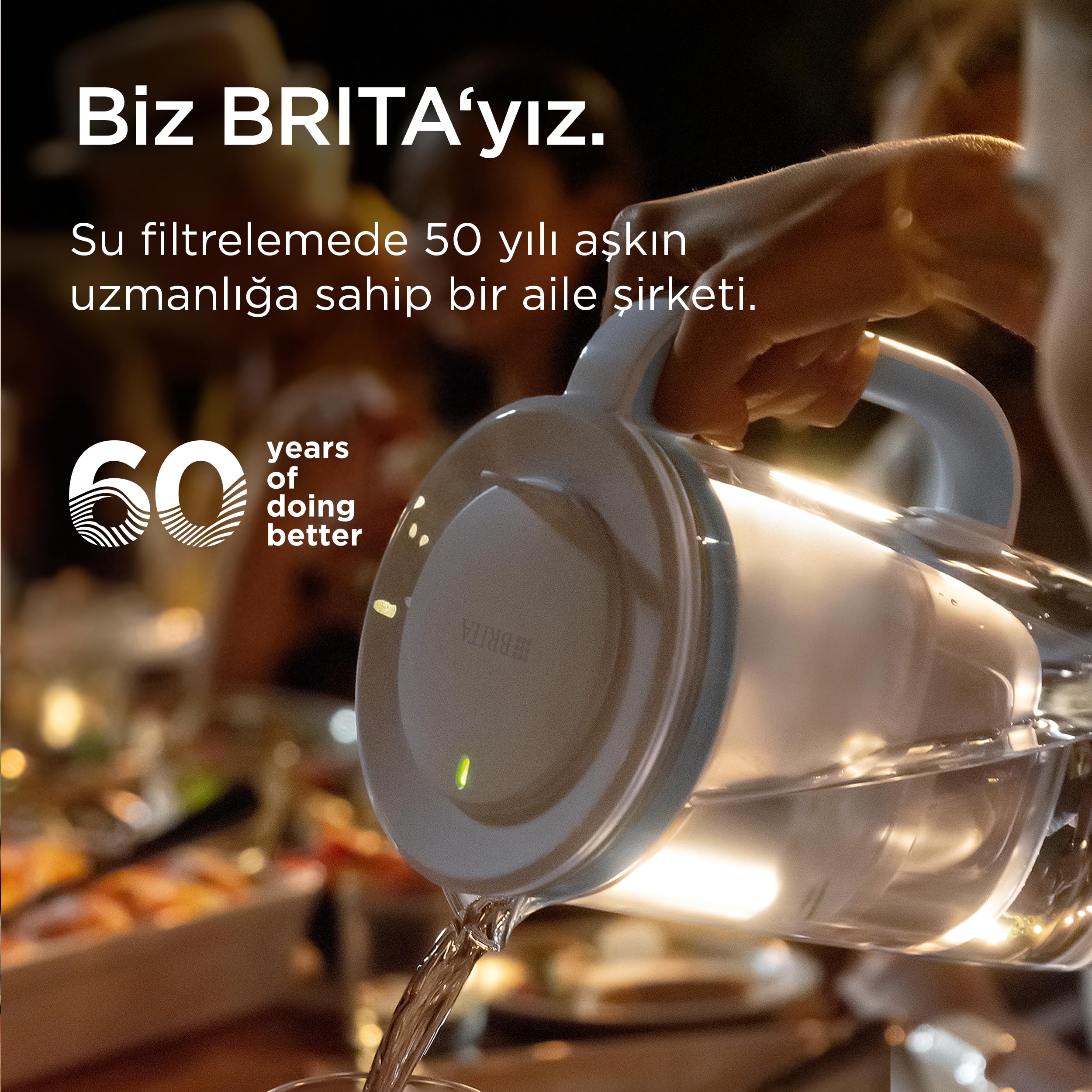 BRITA Jarra de agua de cristal, 1 filtro Maxtra Pro All-In-1, azul claro, 2,5 L