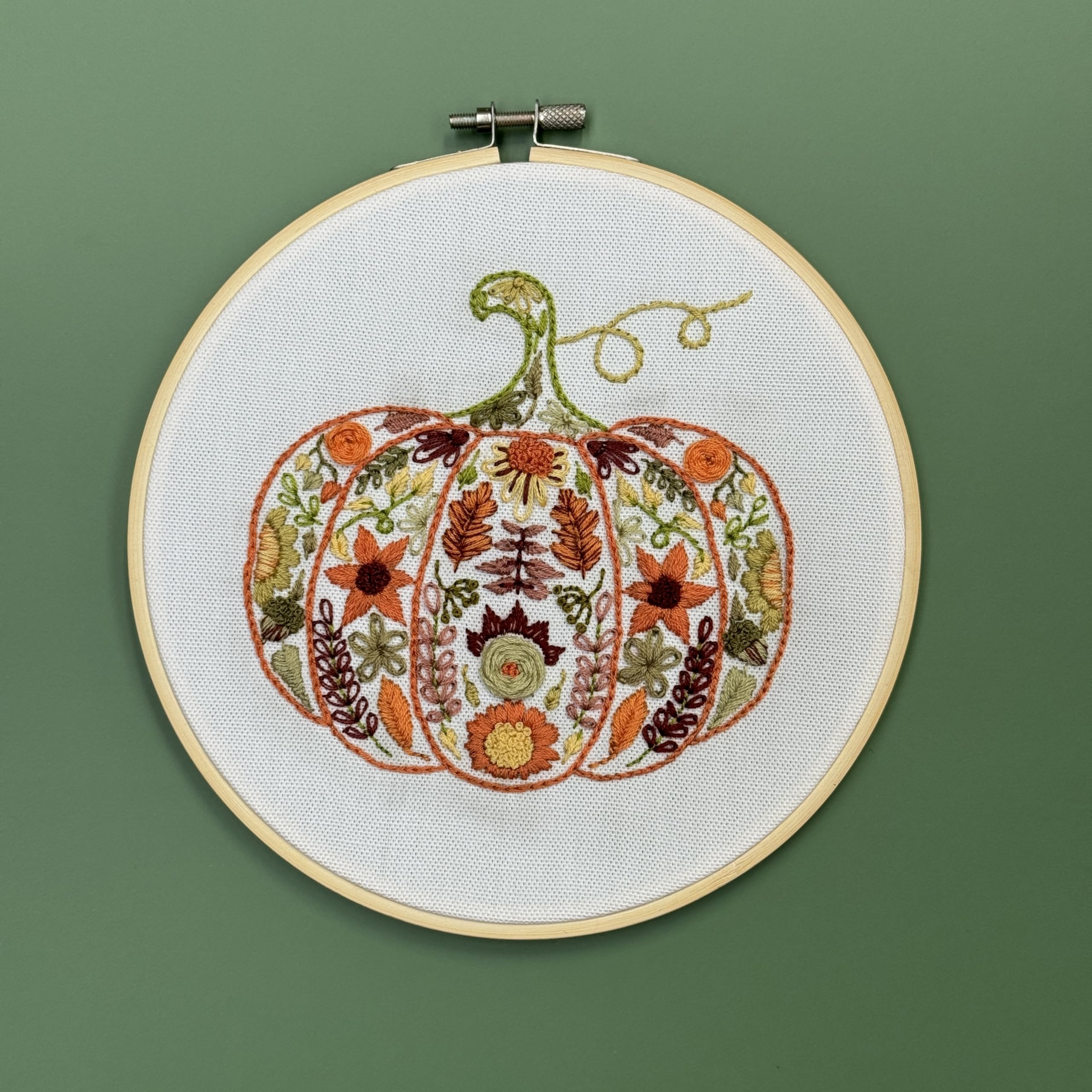The Crafty Kit Pumpkin Sampler Stick & Stitch Embroidery Pattern Water Soluble Transfers Pre Printed Wash Away