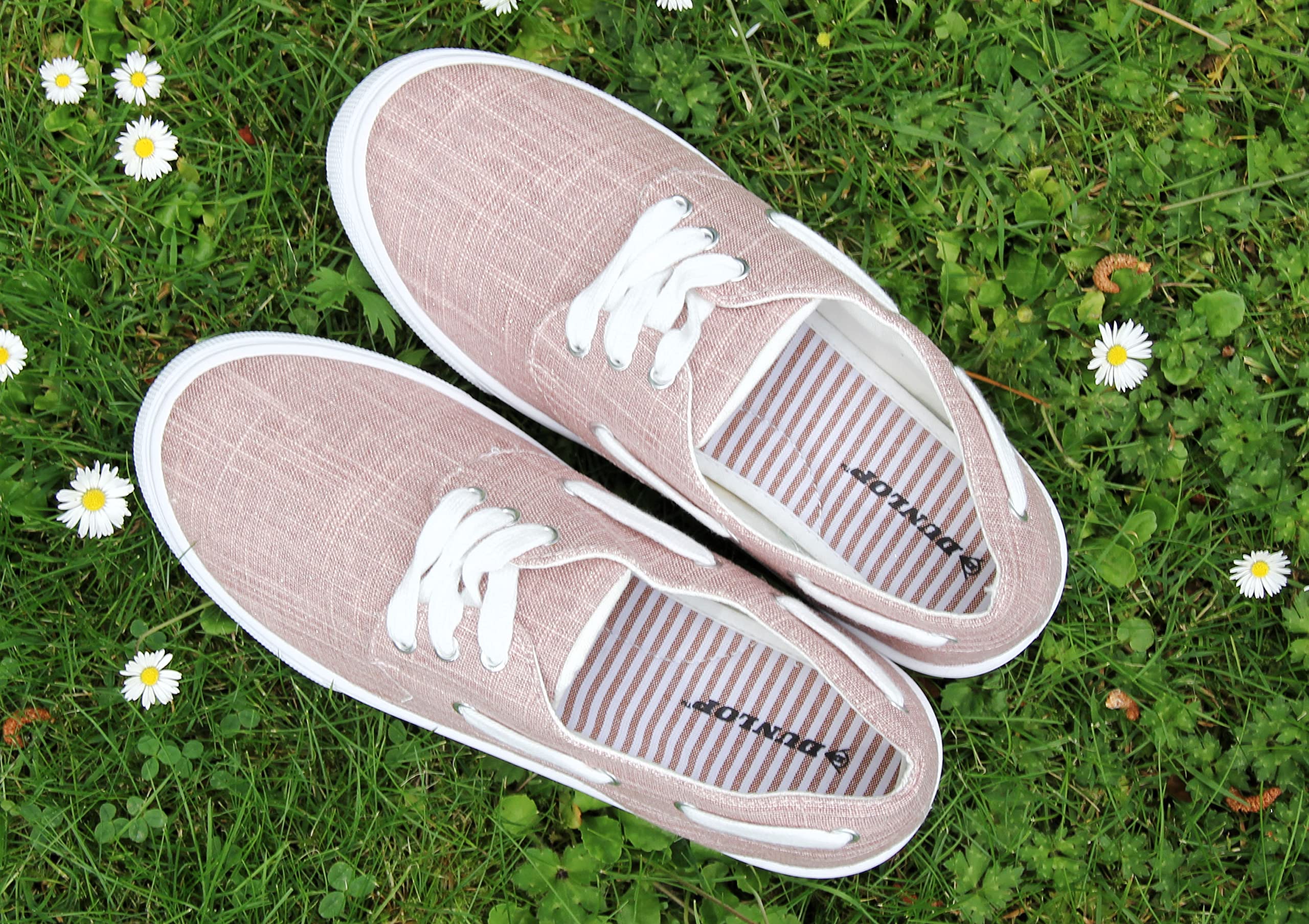 Dunlopwomens Sneakers Ladies Deck Shoes Comfy Memory Foam