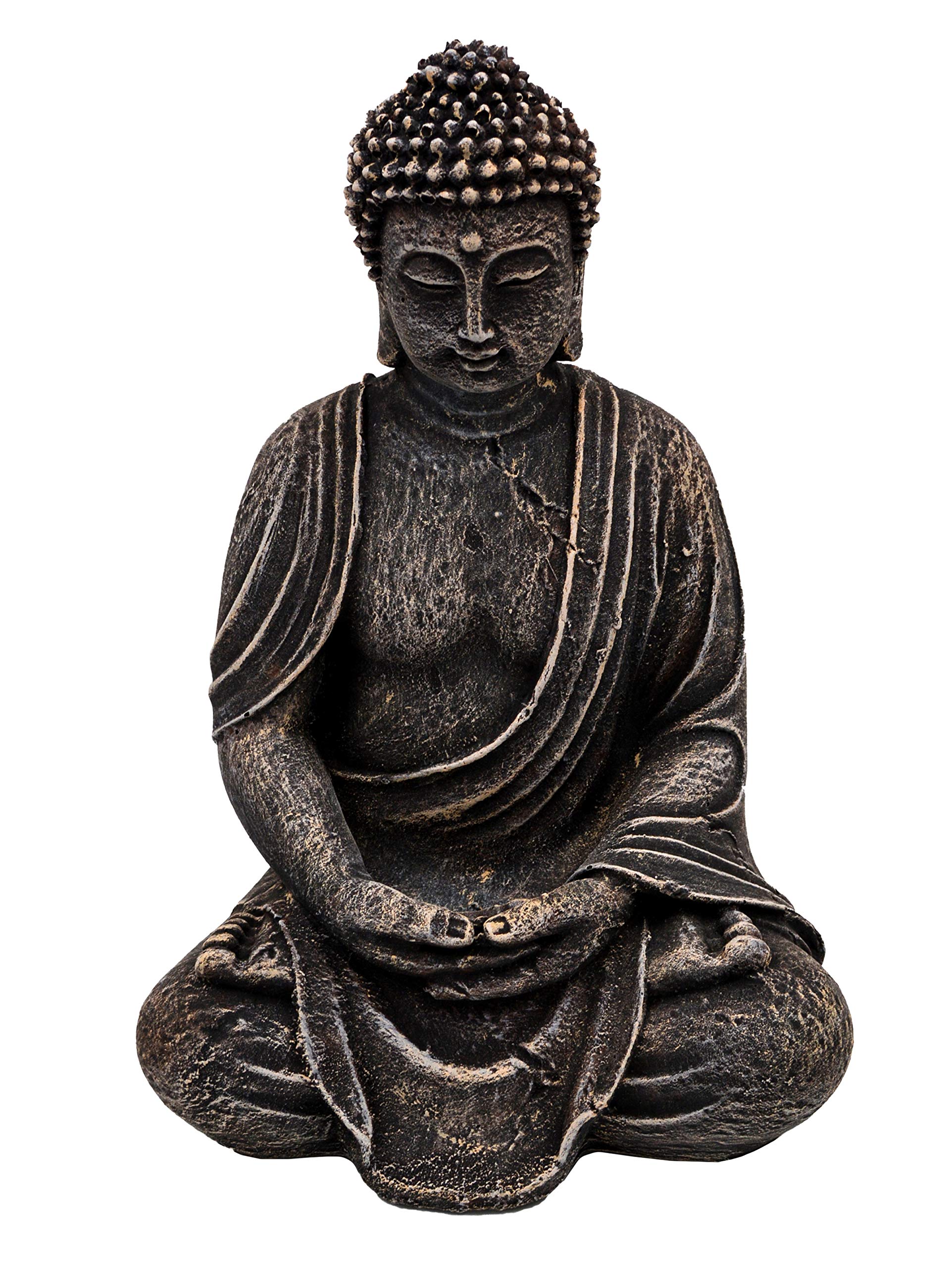 gartendekoparadies.de Figure de Pierre Massive Bouddha en Pierre reconstituée, résistant au Gel (Multicolore)