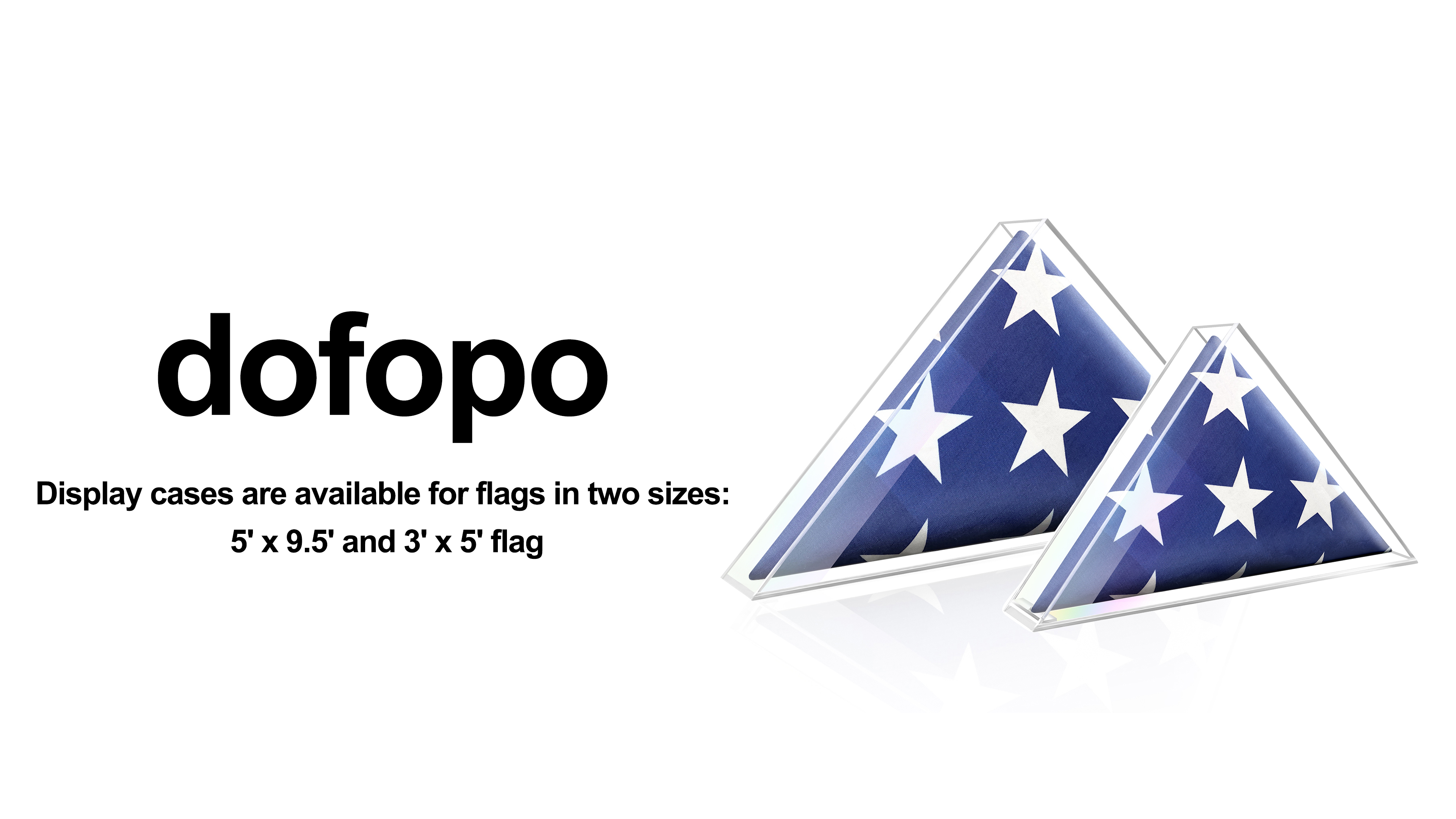 Elegant Triangular Flag Display Case - Navy Blue With Gold Accents, Wood Frame With Glass - View #3