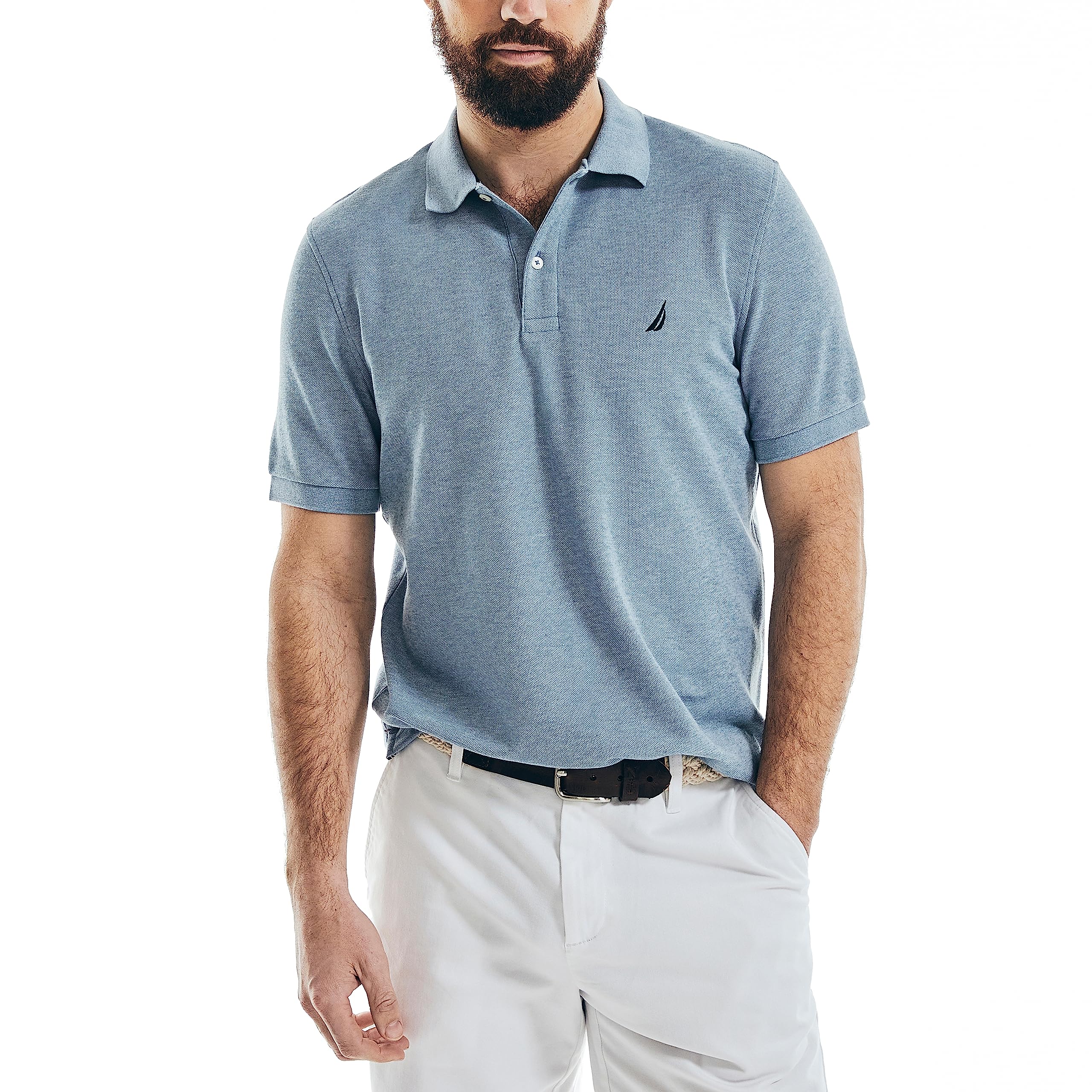 Nautica Mens Performance Pique Polo Shirt