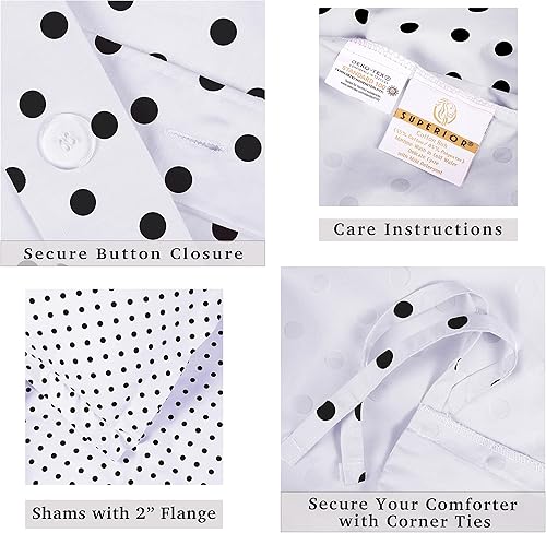 Miniatura 6 de Impresiones 600hilos, algodón Rich Juego de funda nórdica, Tejido mixto de algodón, Blanco, gemelo