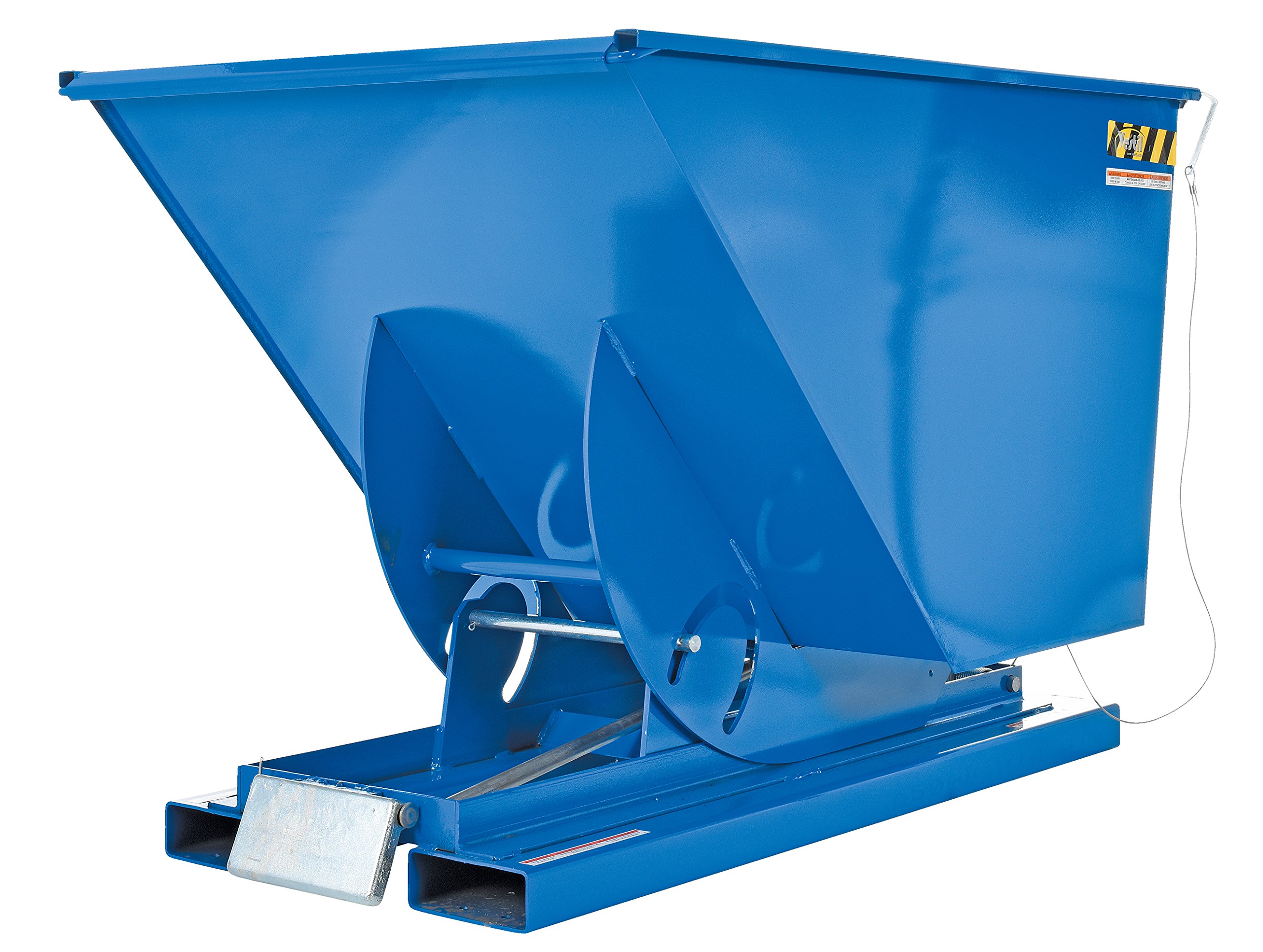 Vestil D-100-LD Steel Light Duty Self Dumping Hopper 1 Cubic Yard 2000 Lb. Capacity Blue