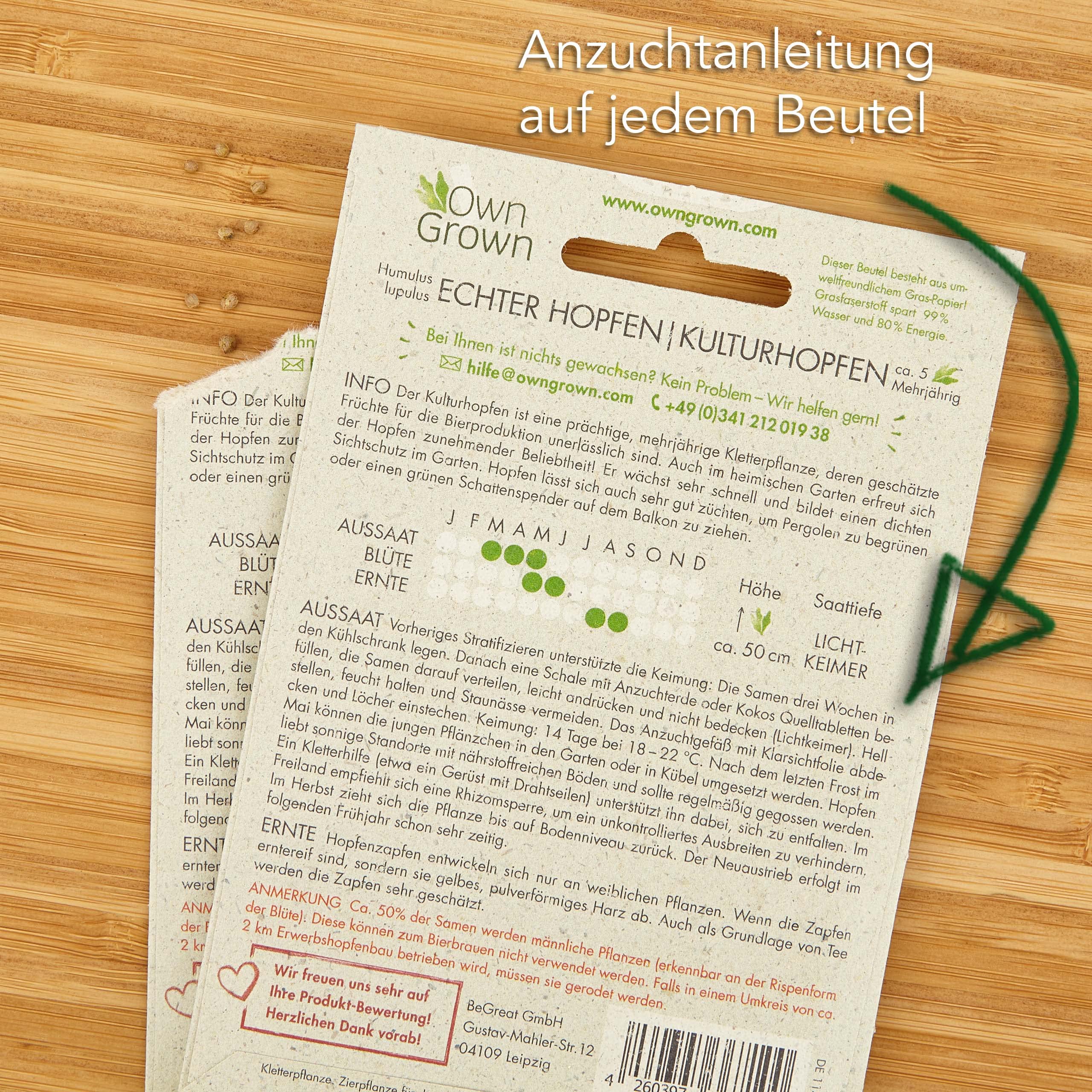 Hopfen Samen: Hopfen Saatgut fr die Anzucht von ca. 5 Hopfen Pflanzen   Brauhopfen Samen  Hopfen Pflanze als Bier Geschenk  Kletterpflanzen  winterhart schnellwachsend  Hopfen kaufen bei OwnGrown : Amazon.de: Garten