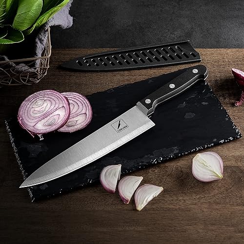 Miniatura 6 de Cuchillo de cocina, juego de 3 cuchillos con funda, cuchillo de chef de 8 pulgadas, cuchillo utilitario de 4.5 pulgadas, cuchillo de chef de pelar