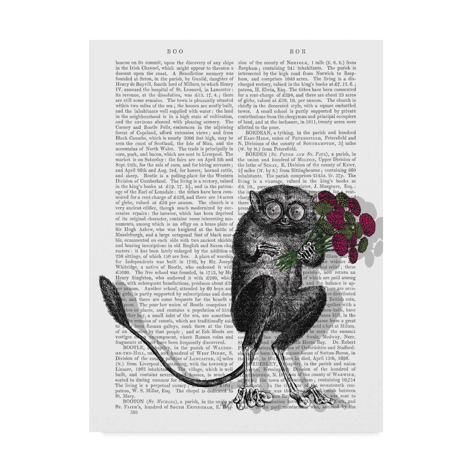 Trademark Fine Art Freaky Flowers On Text by Fab Funky, 14x19-Inch