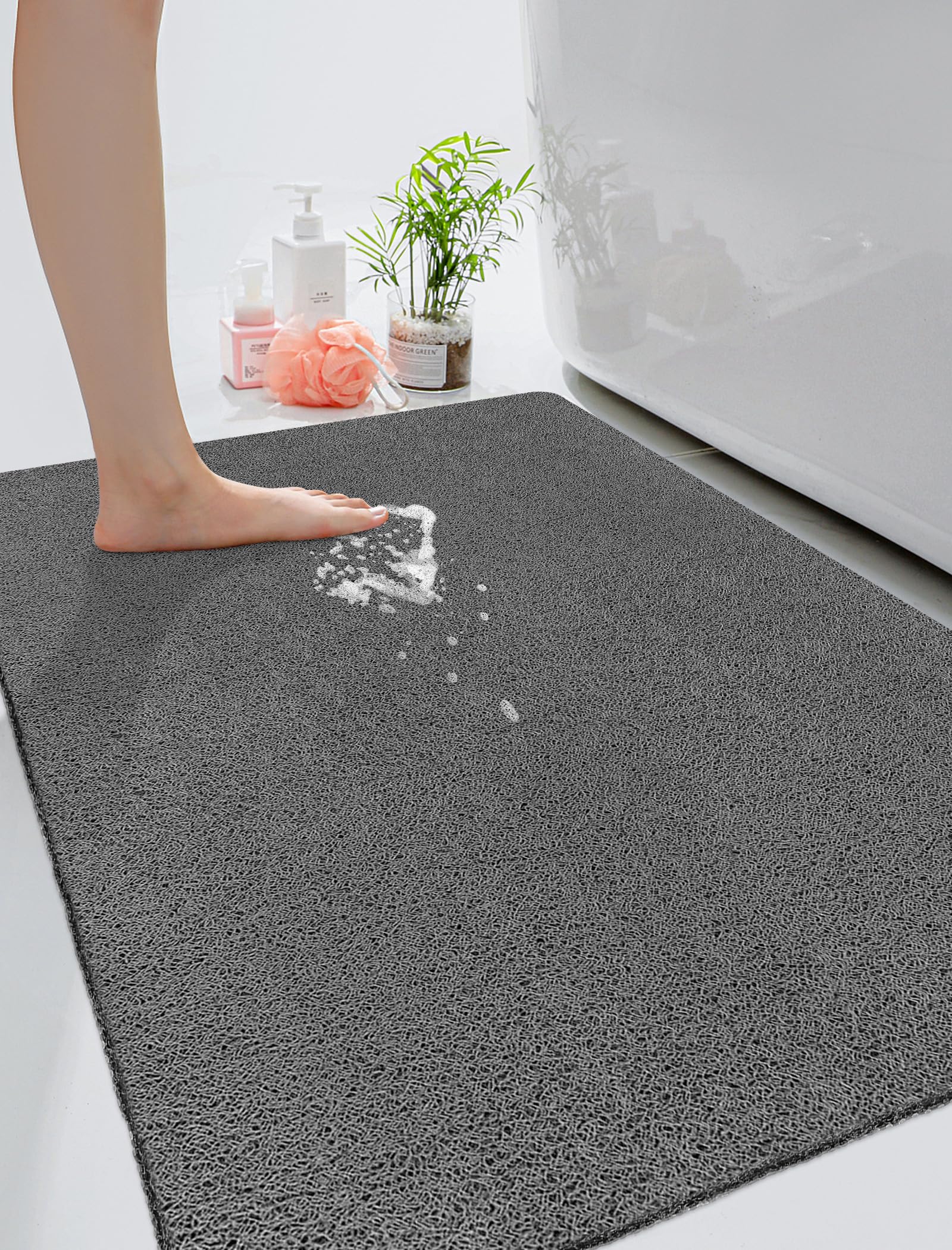 Extra Groß Duschmatte rutschfest 120x80cm: Weich Komfort PVC Luffa Sicherheits Rutschmatte Dusche mit Ablauflöchern - Schnell trocknend Duschwanneneinlage für Dusche und Nassbereiche
