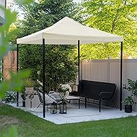 Vista 9 de Yescom Gazebo de 10 x 10 pies de repuesto para cabañas de playa para toldo de 1 nivel al aire libre, patio, jardín, fiesta, color blanco crema
