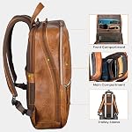 LEATHER VILLAGE Leather Sac à dos pour hommes Slim Professional Business Bag fits 15.6” Travail & Pack de jour voyage avec la courroie de chariot