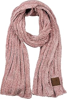 Women's Ultra Soft Chenille Ribbed Thick Warm Knit Shawl Wrap Scarf