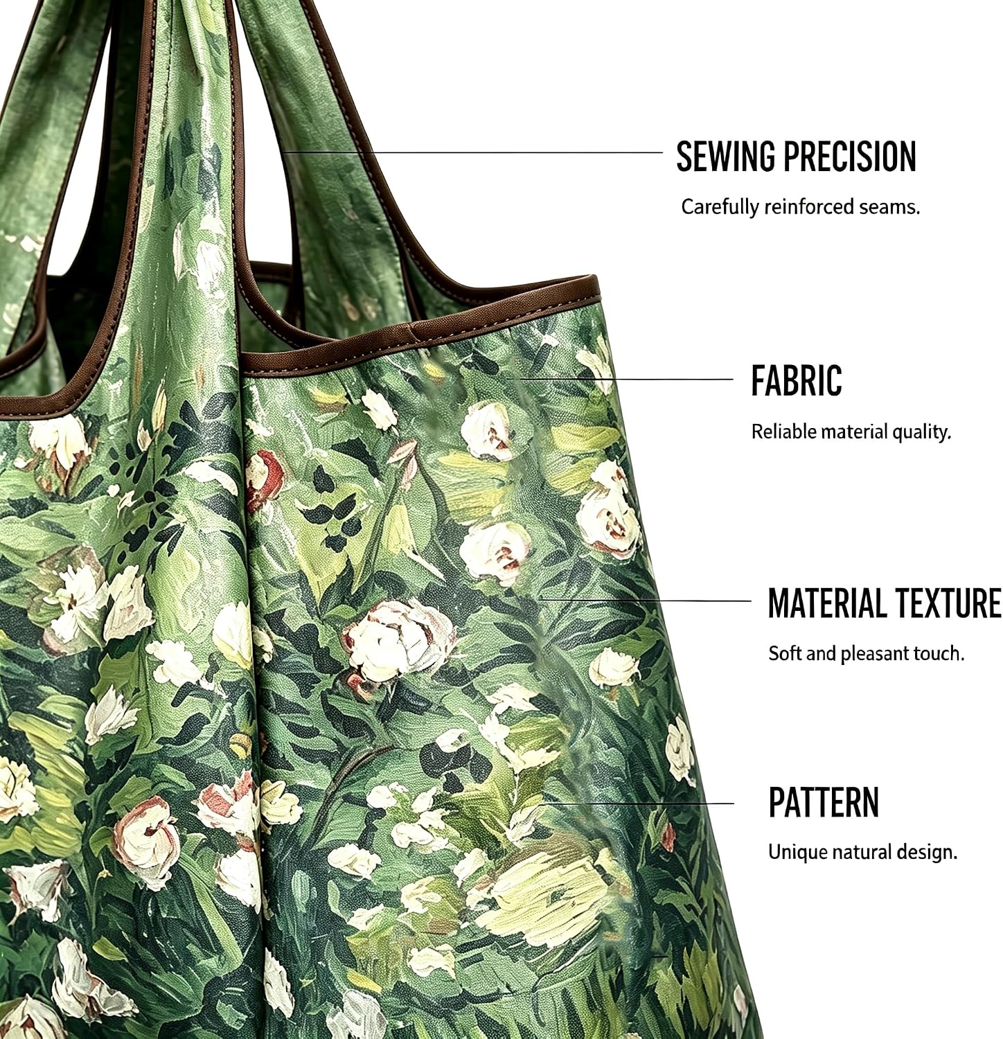 LinsLiliana Large Foldable Shopping Bag, 50 x 66 cm, Reusable Travel Bag, Quick-Drying Beach Bag, Tear-Resistant Handbag for Shopping, Travel, Trip, Soft, Lightweight image 5