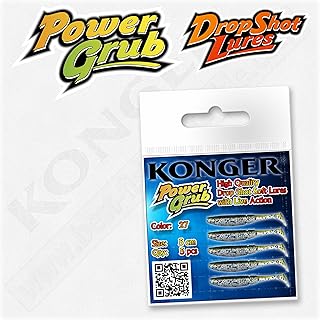 Drop Shot Fishing Soft Lure Baits 5cm 2'' Perch Pike Trout Grub Rubber Shad Micro Fish (VA05- Col27 5pcs Power Grub 5cm Konger)