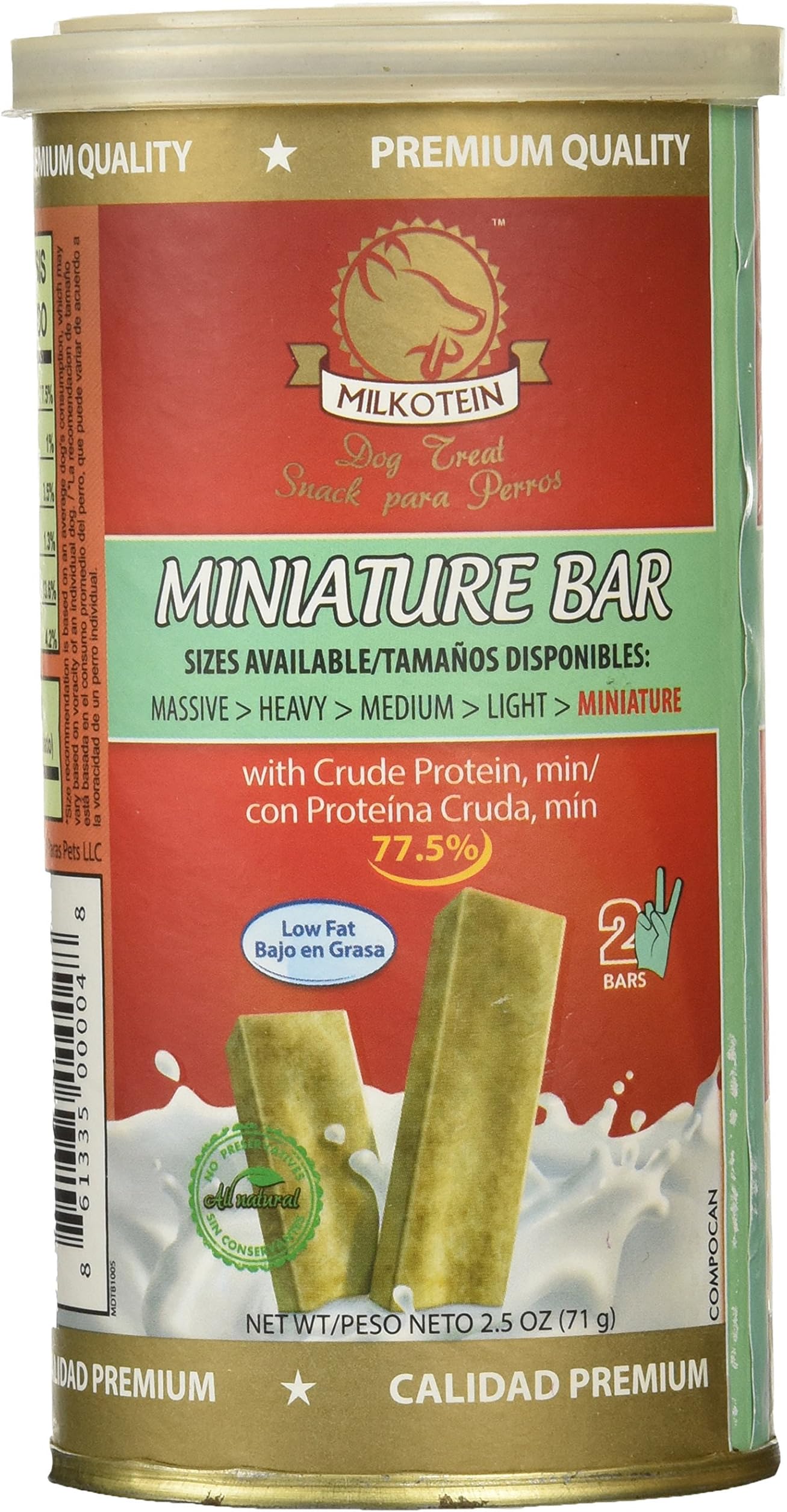 Milkotein Dog Treat, Miniature Bar