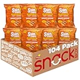 SunChips 100% Whole Grain Chips, Harvest Cheddar, 1 oz Bags, Pack of 104, No Artificial Flavors, No Colors from Artificial Sources