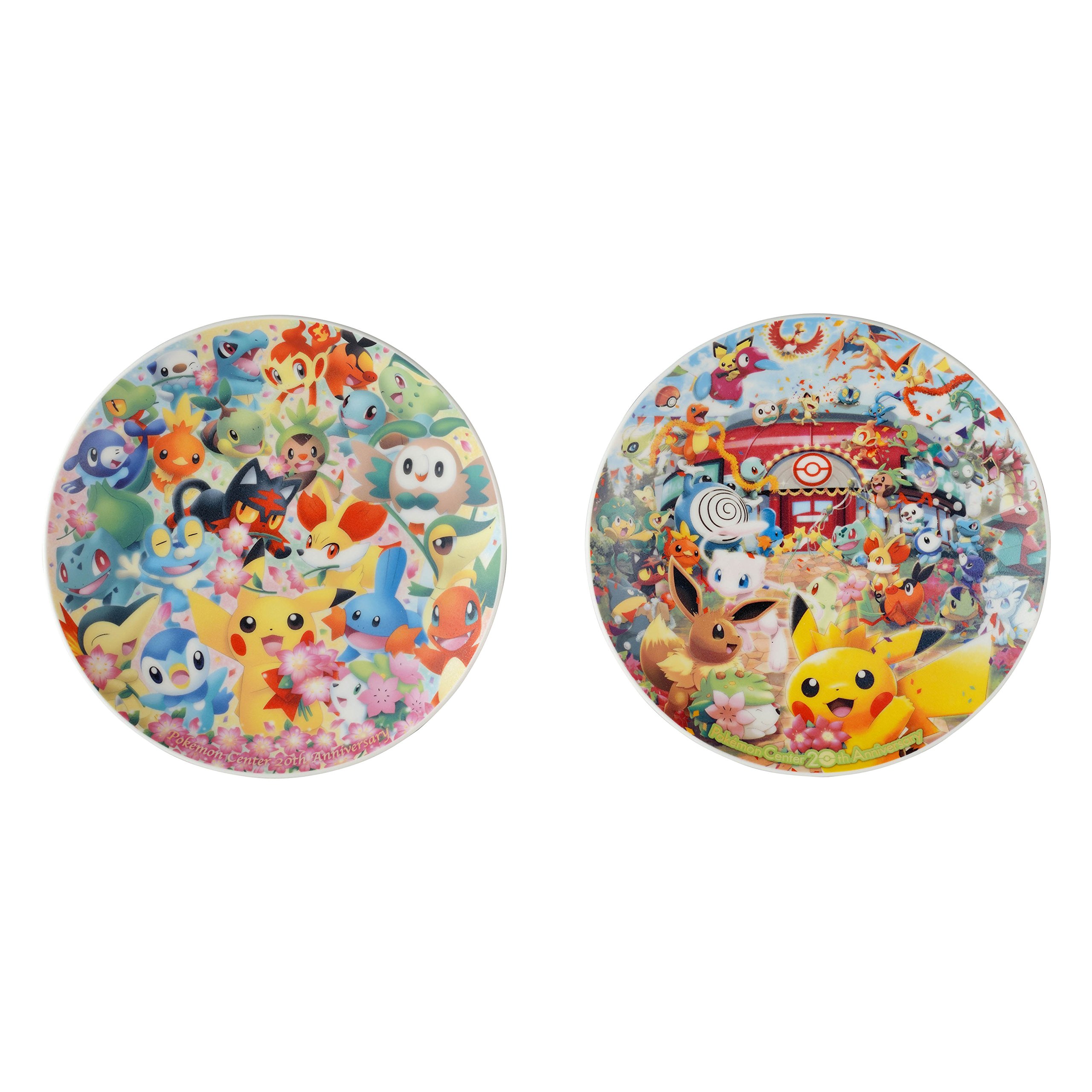 ポケモンセンター　20周年記念　絵皿　2枚セット Amazon.co.jp: ポケモンセンターオリジナル 絵皿2枚セット