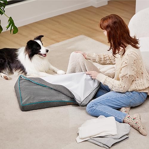 Miniatura 7 de LE SURE Funda de repuesto lavable para cama de perro, pequeña funda de franela de vellón de felpa para alfombrilla ortopédica para mascotas de 24 x