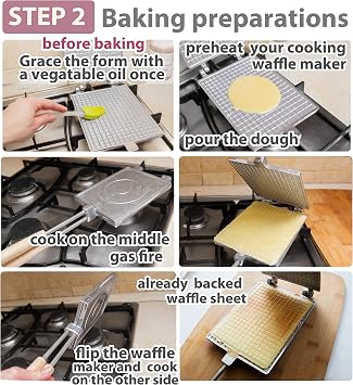 Waffle Maker rectangular shape - Waffle Cone Maker - Krumkake Iron - Wafer Maker - Waffle Makers - Waffle Cone Maker Machine - Stroopwafel Maker - Ice Cream Cone Maker - Wafer Iron -