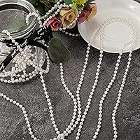 Vista 7 de 8mm Crafts Faux Pearl Beads Garland Pearl Bead Roll Strand of Pearls to Decorate Floral Centerpieces Wedding Party Favor Christmas Tree(33 Feet Ivory