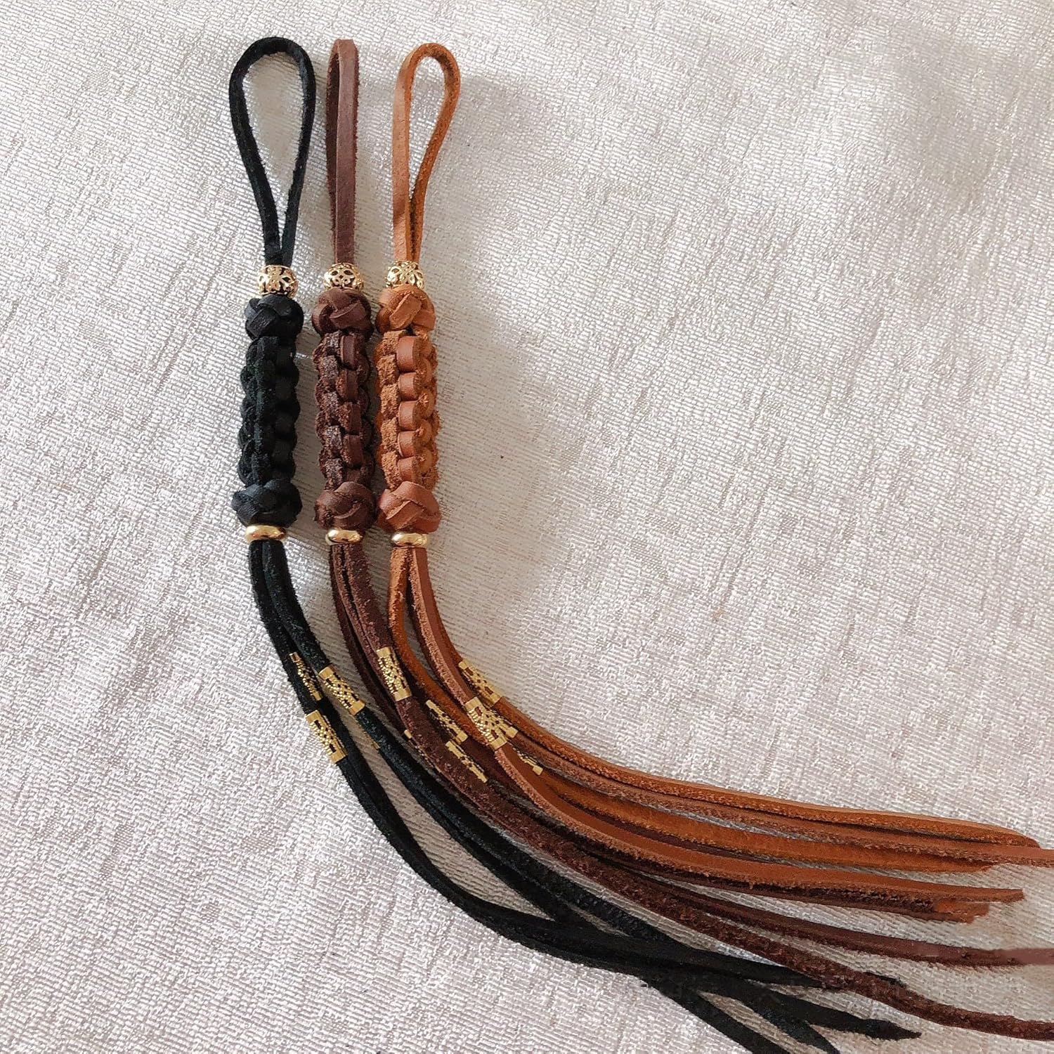 Leather Tassel Braided Rope EDC Bead DIY keychain Paracord Keychain Bead,Lanyard Bead,Brass Charms