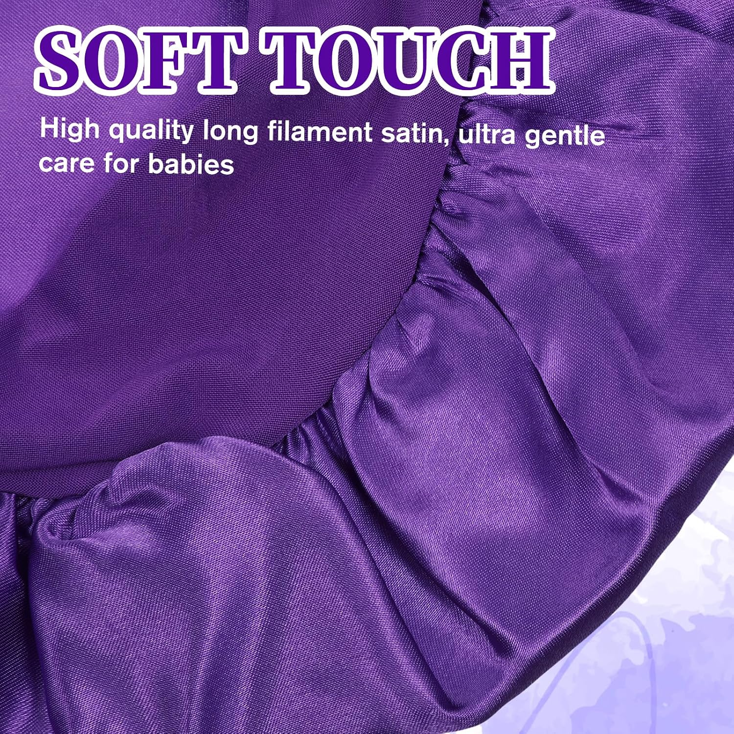 3 PCS Satin Kid Bonnets Boys Girls Silk Satin Sleeping Cap Kid Bonnets Curly Hair Wrap Elastic Wide Band Bonnet Sleep Cap for Child Toddler Teenager