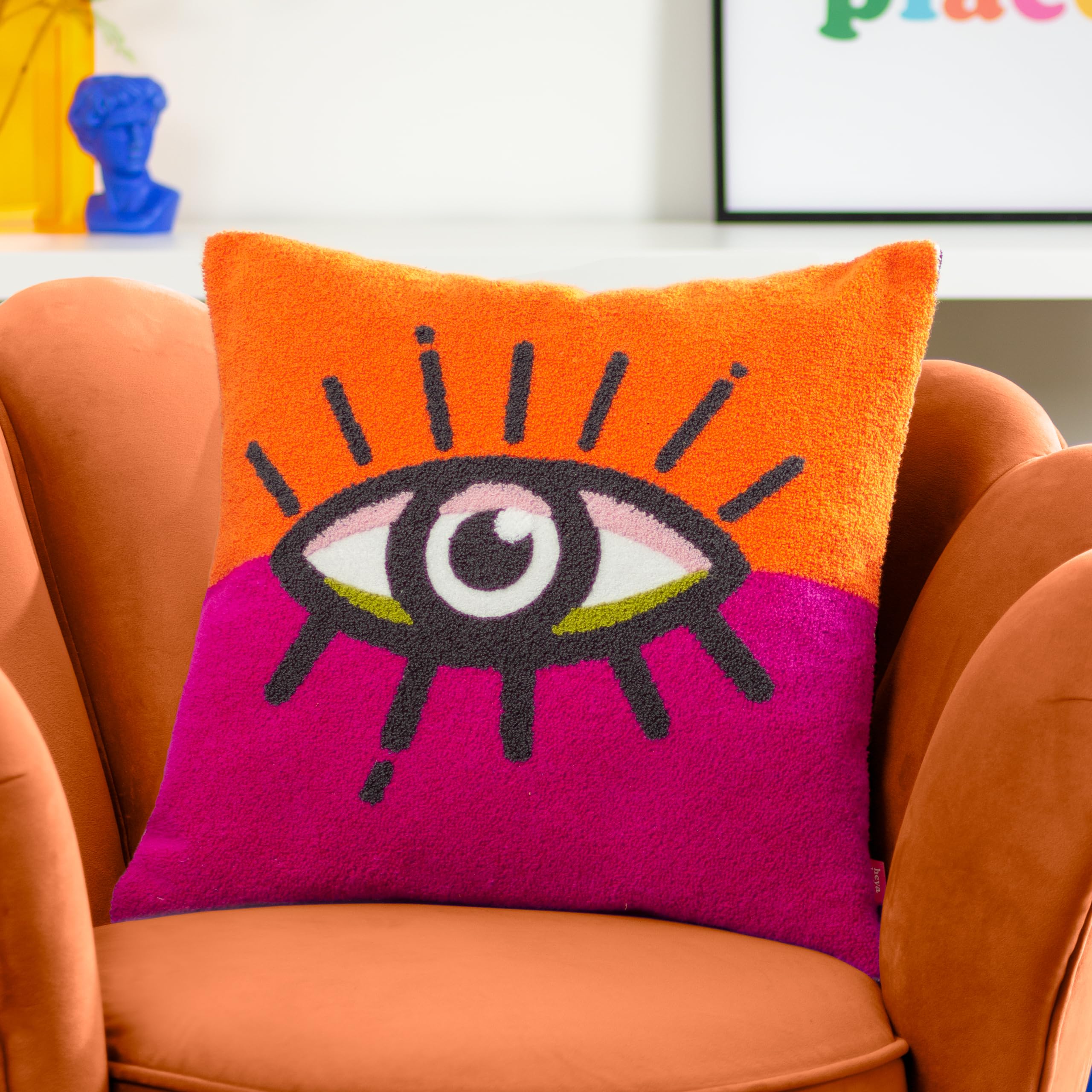 All Eyes On You Abstract Square Cushion
