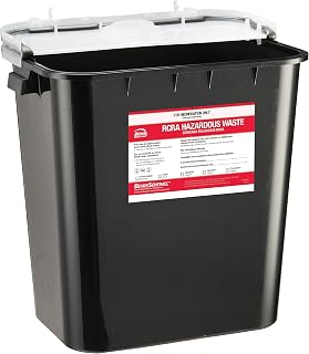 Bemis Healthcare 5008070-10 8 gal RCRA Hazardous Chemical Waste Container, Black (Pack of 10)